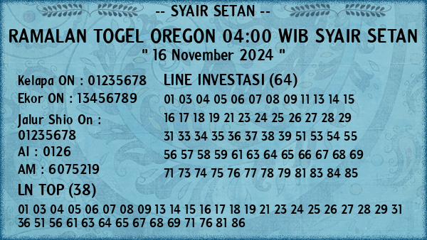 Prediksi Oregon 04:00 WIB