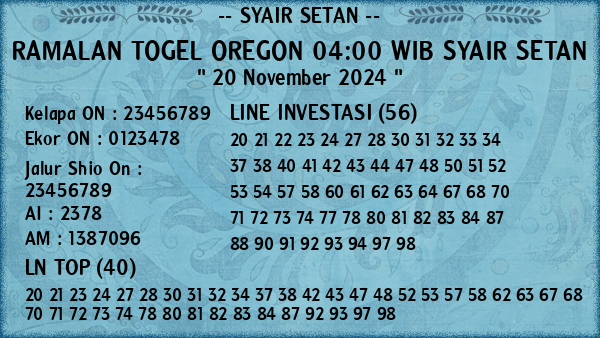 Prediksi Oregon 04:00 WIB