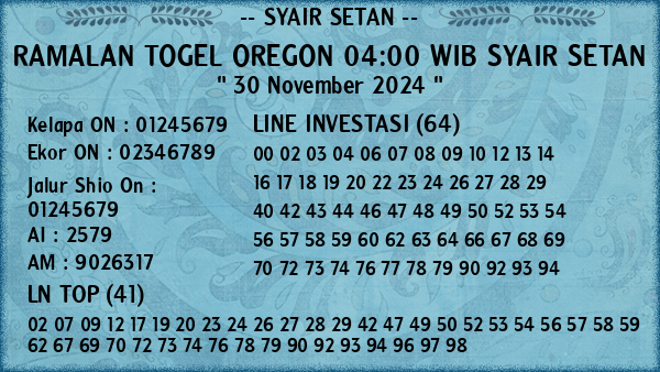 Prediksi Oregon 04:00 WIB