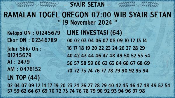 Prediksi Oregon 07:00 WIB