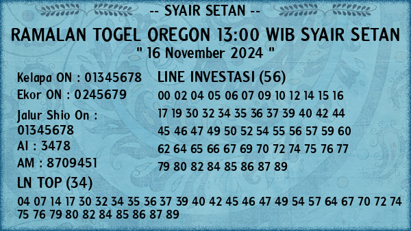 Prediksi Oregon 13:00 WIB