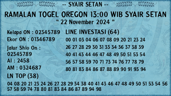 Prediksi Oregon 13:00 WIB