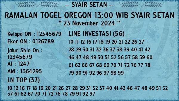 Prediksi Oregon 13:00 WIB