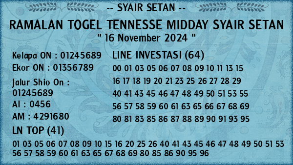 Prediksi Tennesse Midday