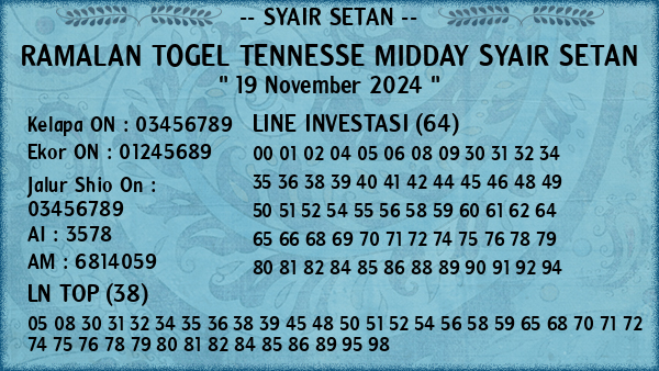 Prediksi Tennesse Midday