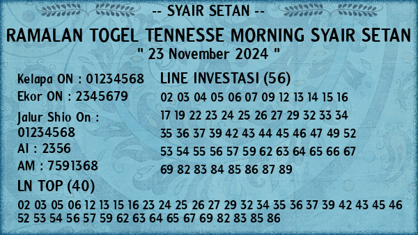 Prediksi Tennesse Morning