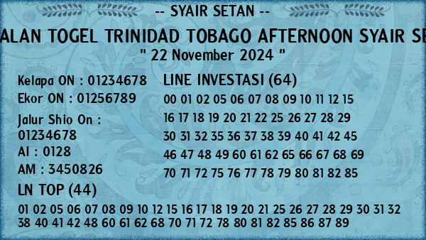 Prediksi Trinidad Tobago Afternoon