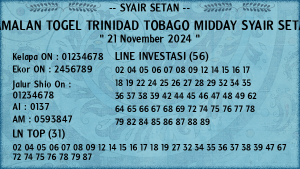 Prediksi Trinidad Tobago Midday