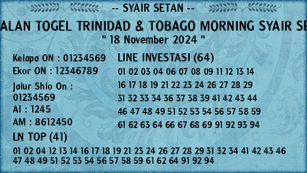 Prediksi Trinidad & Tobago Morning