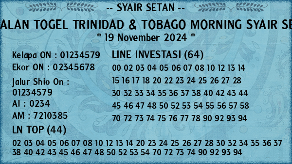 Prediksi Trinidad & Tobago Morning