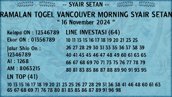 Prediksi Vancouver Morning