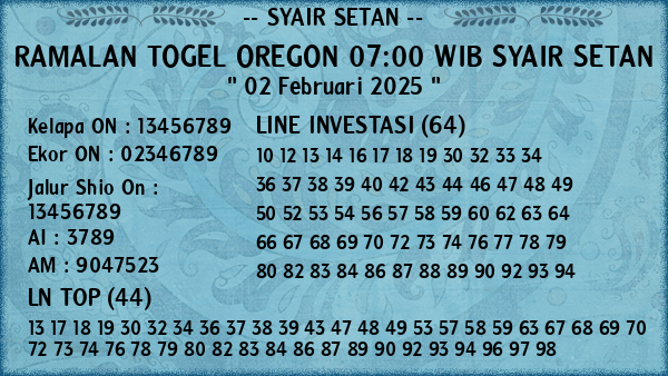 Prediksi Oregon 07:00 WIB