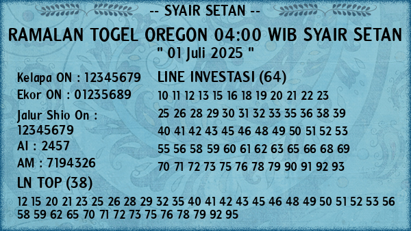 Prediksi Oregon 04:00 WIB