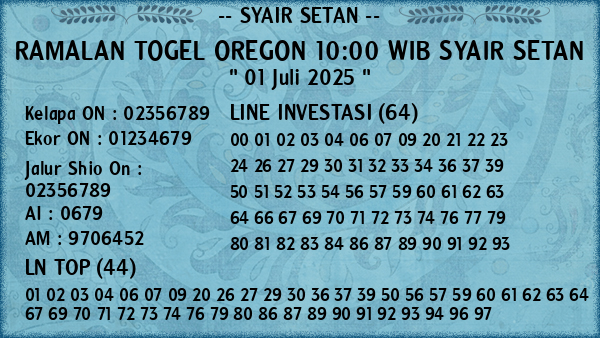 Prediksi Oregon 10:00 WIB