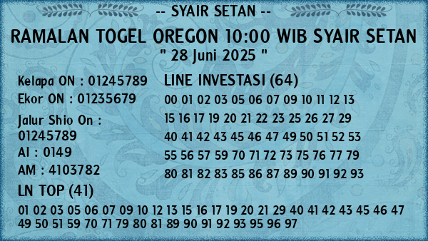 Prediksi Oregon 10:00 WIB