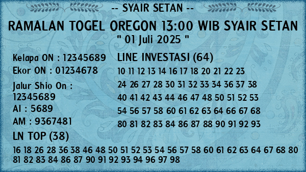 Prediksi Oregon 13:00 WIB