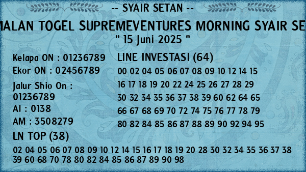 Prediksi Supremeventures Morning