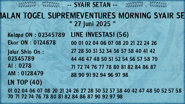 Prediksi Supremeventures Morning