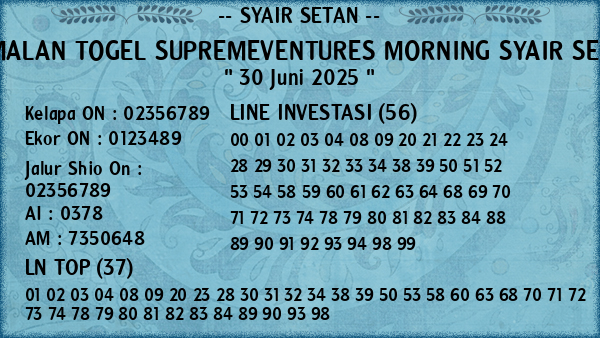 Prediksi Supremeventures Morning