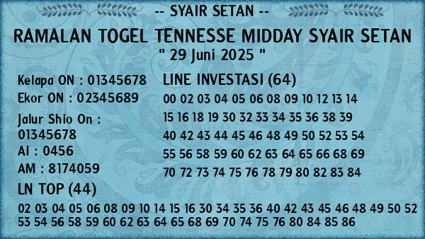 Prediksi Tennesse Midday