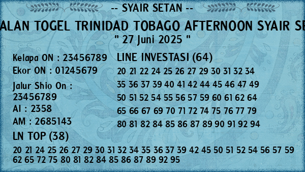 Prediksi Trinidad Tobago Afternoon