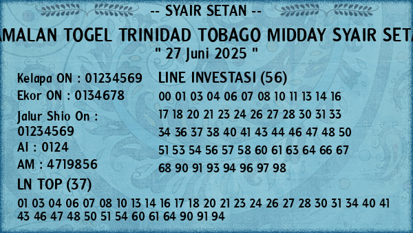 Prediksi Trinidad Tobago Midday